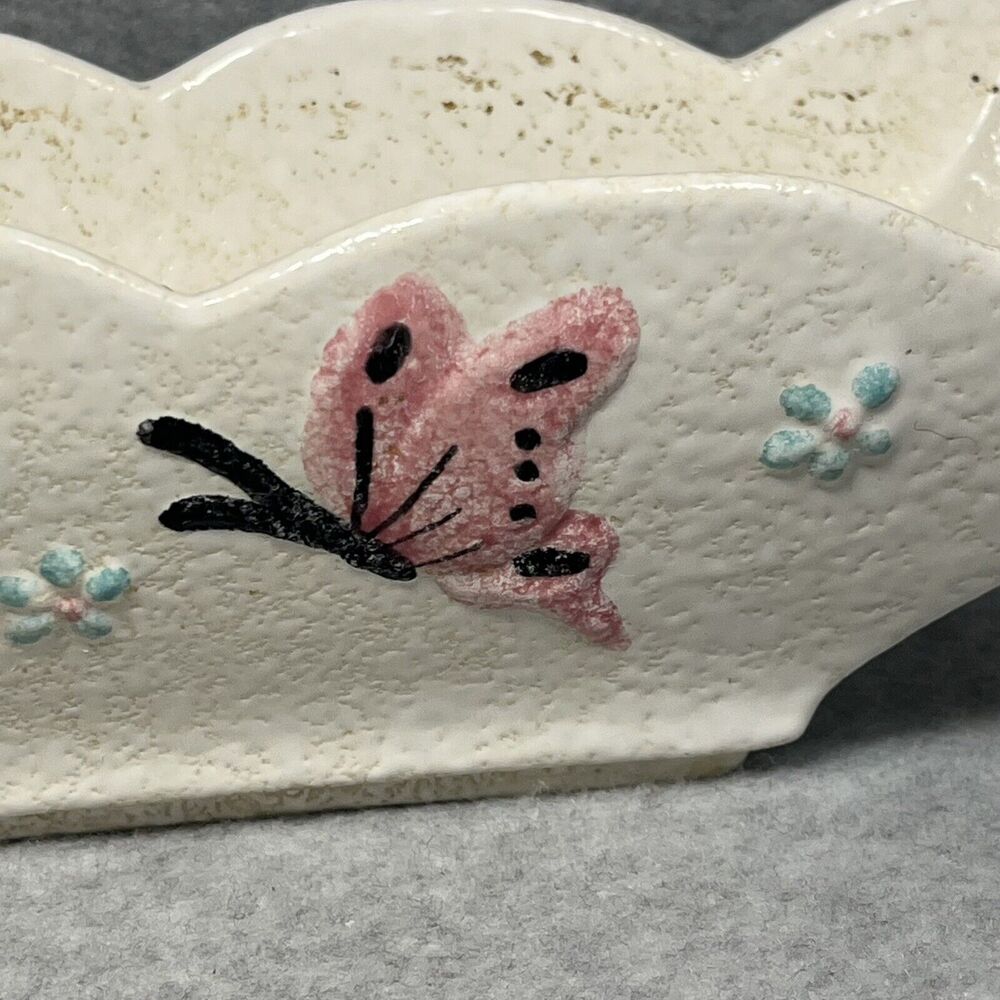 Vtg White‎ Hull Pottery Butterfly Planter Window Box MCM Centerpiece 1956 READ - Picture 4 of 16